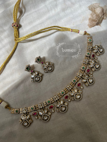 Sanika Designer Lotus Kundan Necklace Set For Women By Ranibaug