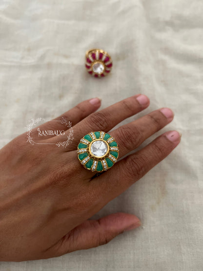 Sannidhi Kundan Indian Traditional Ring Jewelry By Ranibaug