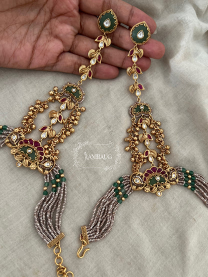 Sanvi Heritage Gold Finish Indian Regal Haathphool Jewelry By Ranibaug