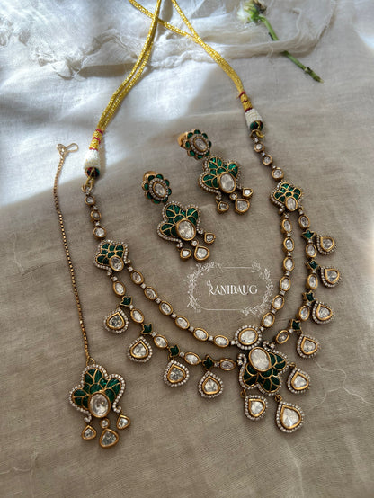 Sarini Polki Meenkari Indian Traditional Layered Necklace Jewellery By Ranibaug