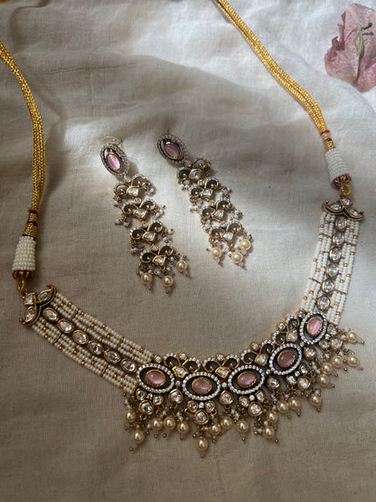 Sayali Polki Studded Pearl Vintage Royal Court Statement Necklace Jewellery Set By Ranibaug | 2026 Royal Jewelry Collection