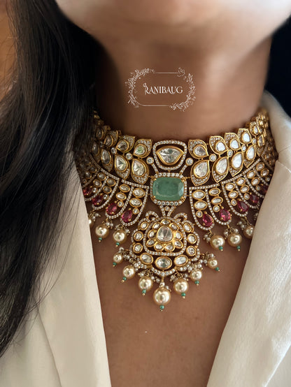 Seher Polki Gold Finish Pearl Adorned Victorian Designer Bridal Jewellery Set By Ranibaug | The Royal Wedding Collection 2026
