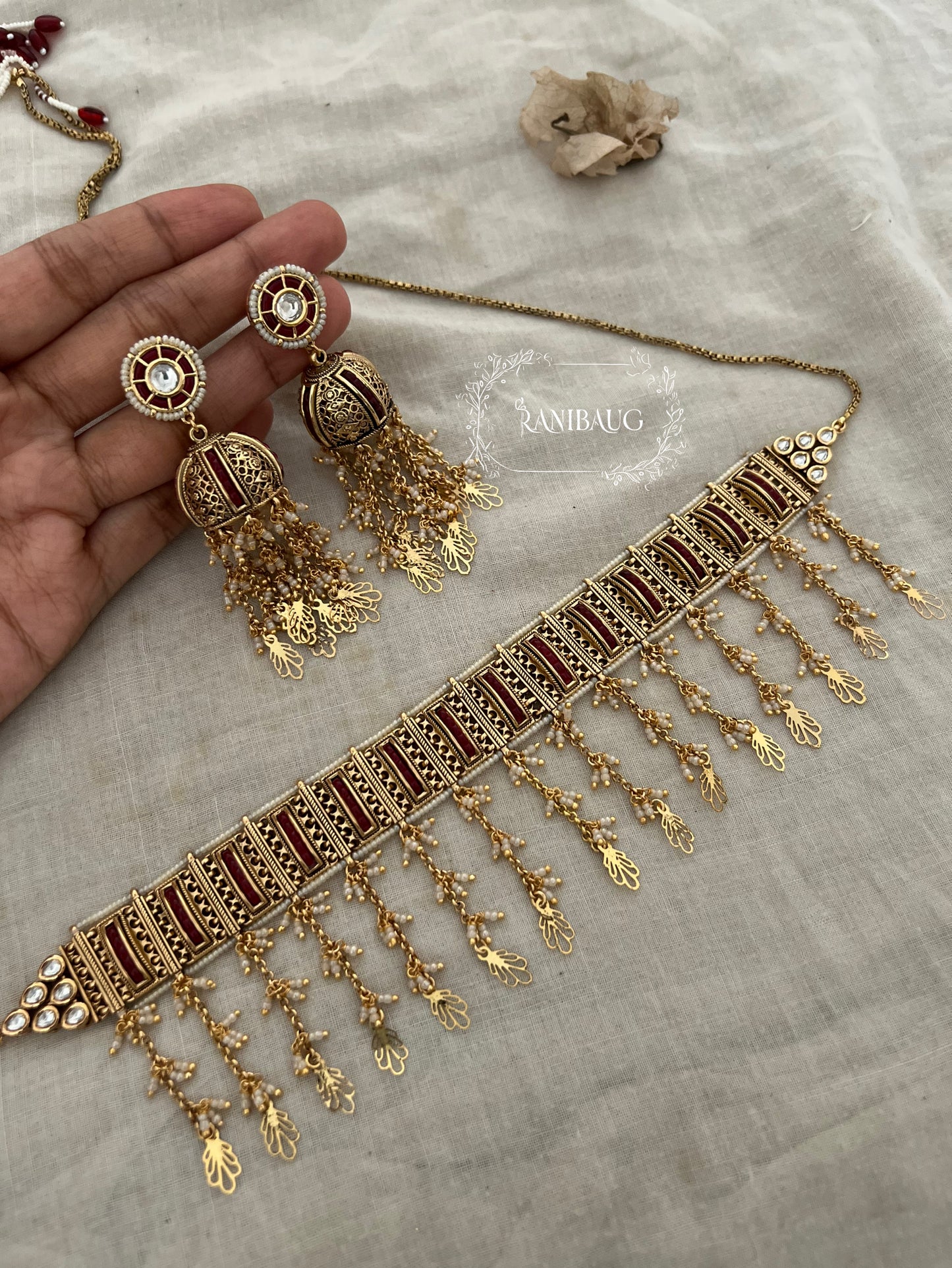 Sejal Designer Gold Heritage Necklace Jewellery Set By Ranibaug | Tradional Heritage Jewelry For Wedding