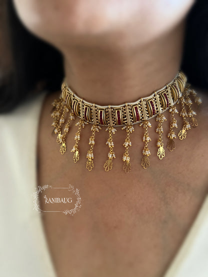 Sejal Designer Gold Heritage Necklace Jewellery Set By Ranibaug | Tradional Heritage Jewelry For Wedding
