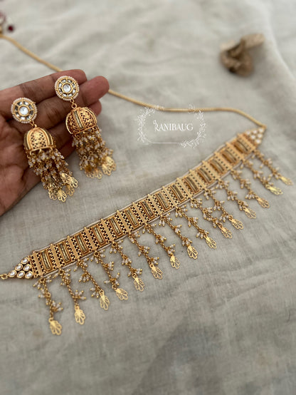 Sejal Designer Gold Heritage Necklace Jewellery Set By Ranibaug | Tradional Heritage Jewelry For Wedding