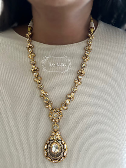 Sejal Gold Finish Polki Royal Teardrop Motif Festive Jewelry By Ranibaug