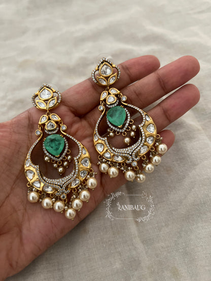 Shanaya Polki Kundan Enamel Chandbali By Ranibaug