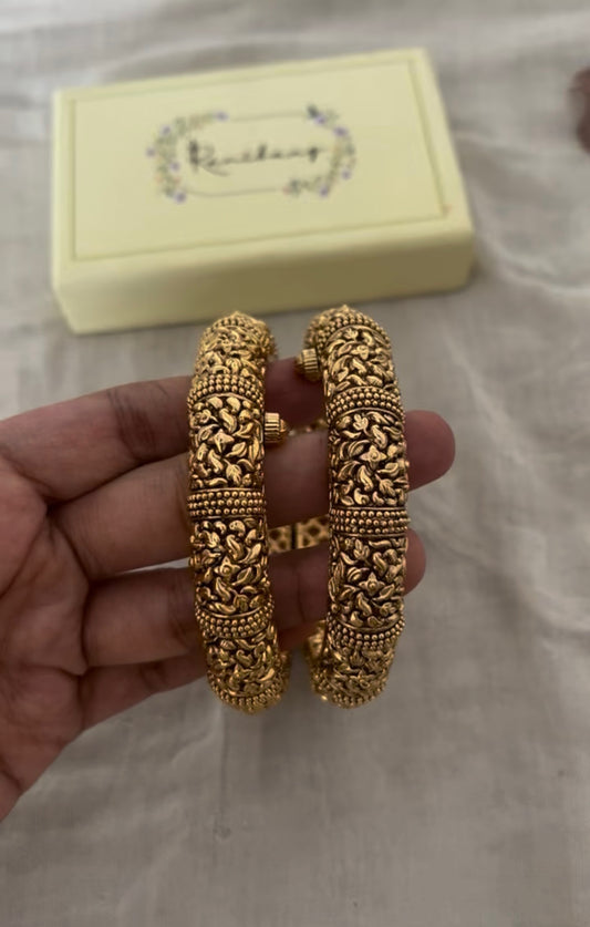 Shanaya Trendy Gold Plated Kada Bangles By Ranibaug