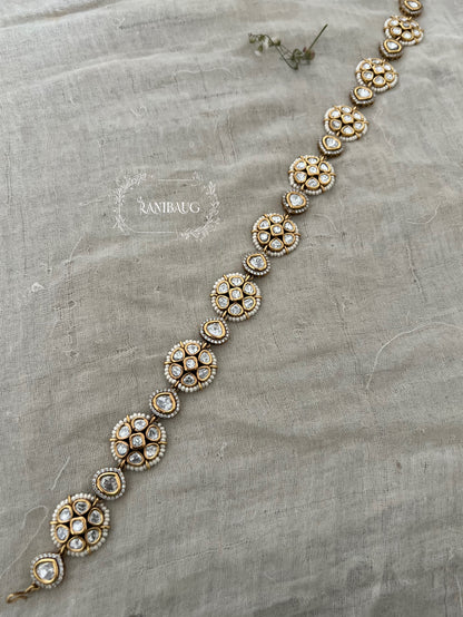 Sharvani Victorian Floral Motif Polki Kundan Sheeshpatti By Ranibaug