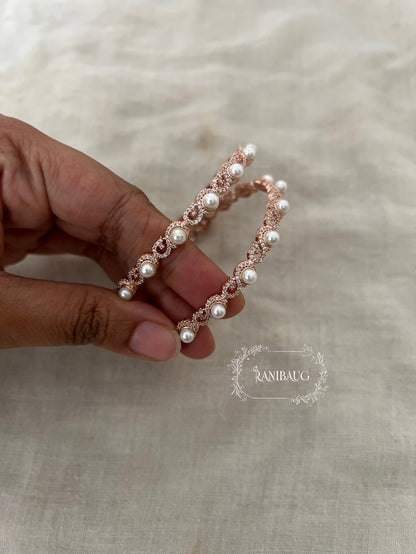 Sharvari Pearl Grace Diamond Bangles By Ranibaug