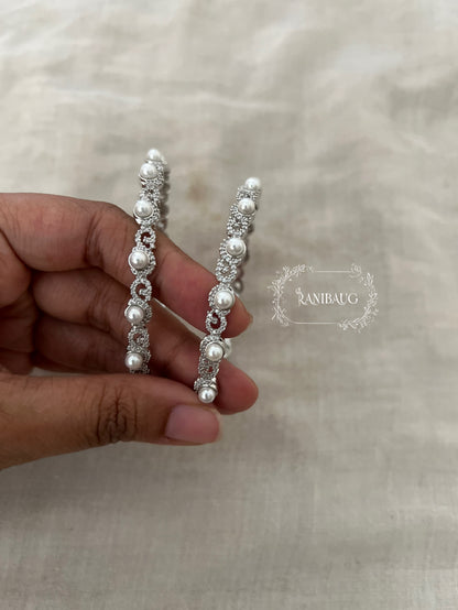 Sharvari Pearl Grace Diamond Bangles By Ranibaug