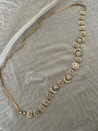 Shashikala Gold Kundan Waist Jewelry | Kamarbandh By Ranibaug