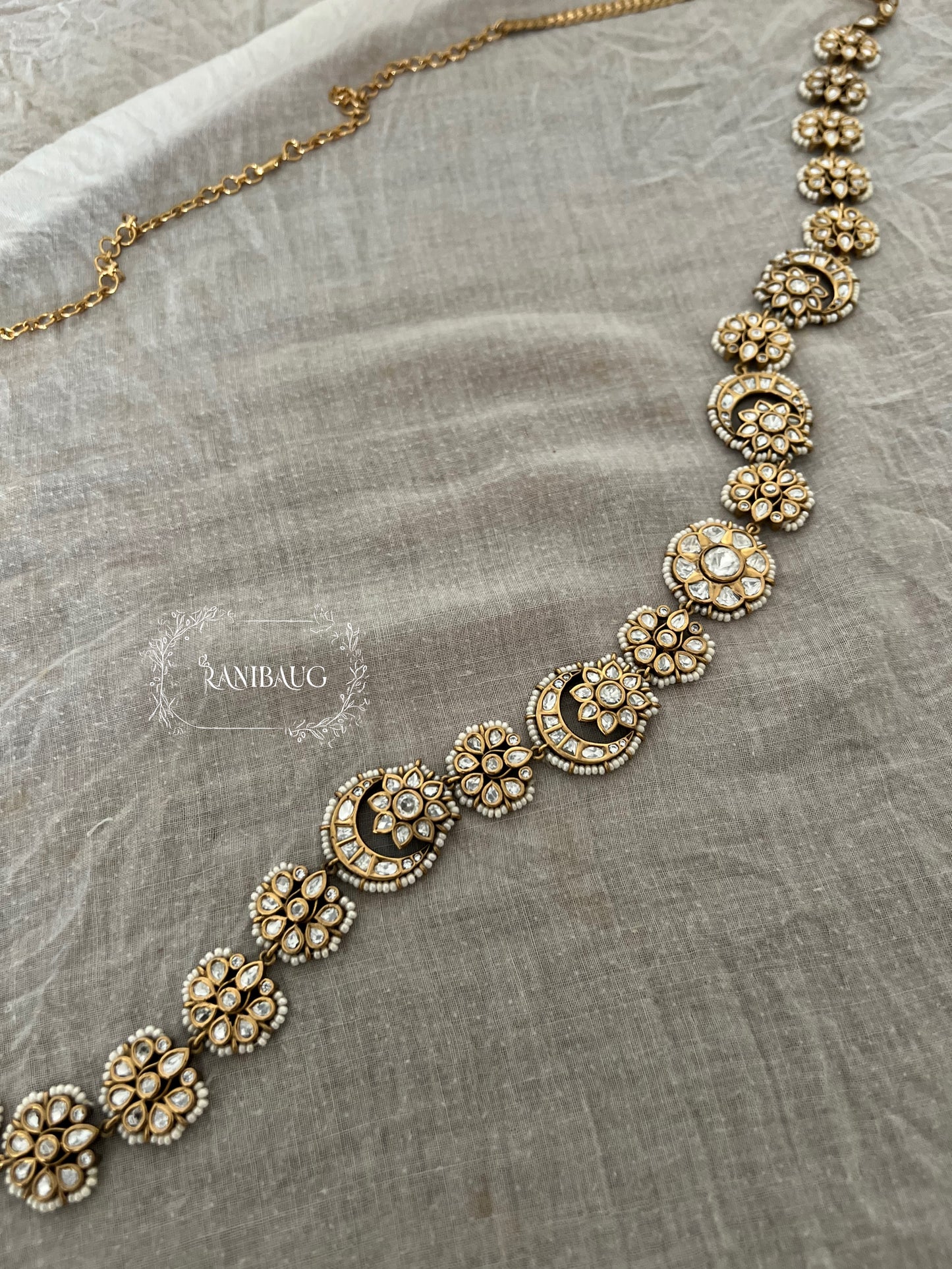 Shashikala Gold Kundan Waist Jewelry | Kamarbandh By Ranibaug