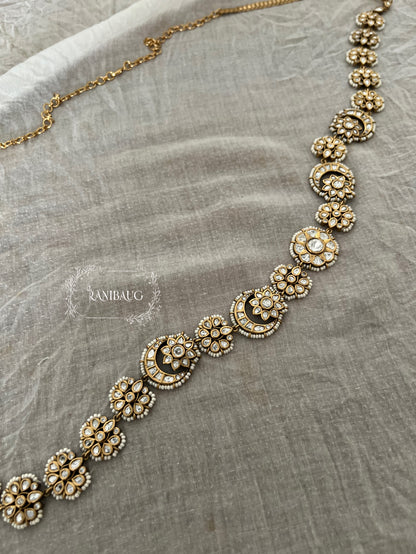 Shashikala Gold Kundan Waist Jewelry | Kamarbandh By Ranibaug