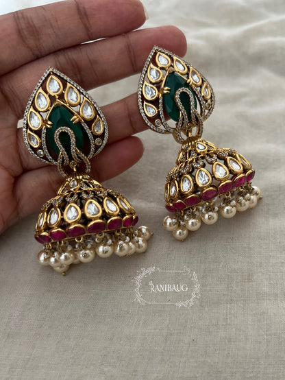 Sheetal Mossainite Victorian Jhumka By Ranibaug