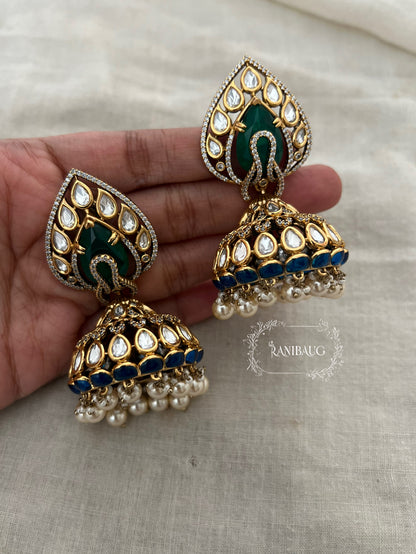 Sheetal Mossainite Victorian Jhumka By Ranibaug
