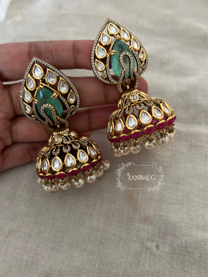 Sheetal Mossainite Victorian Jhumka By Ranibaug