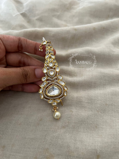 Shiv Gold Mossainite Kalgi For Men By Ranibaug | Indian Wedding Groom Kalgi