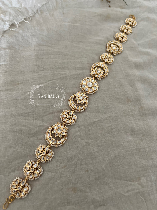 Shivania Premium Artificial Gold Finish Chand Phool Sheesh Patti By Ranibaug