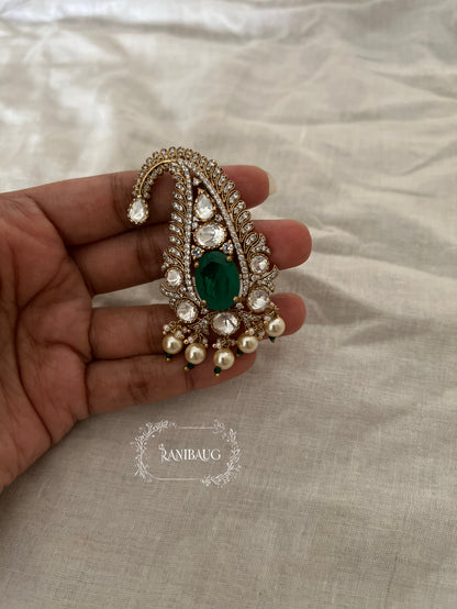 Shivraj Emerald Ruby Stone Kundan Kalgi Jewelry By Ranibaug
