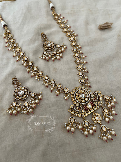 Shobhika Heavy Polki Kundan Studded Designer Bridal Jewelry Long Necklace In Rich Gold Finish By Ranibaug | 2026 Jewelry Trends
