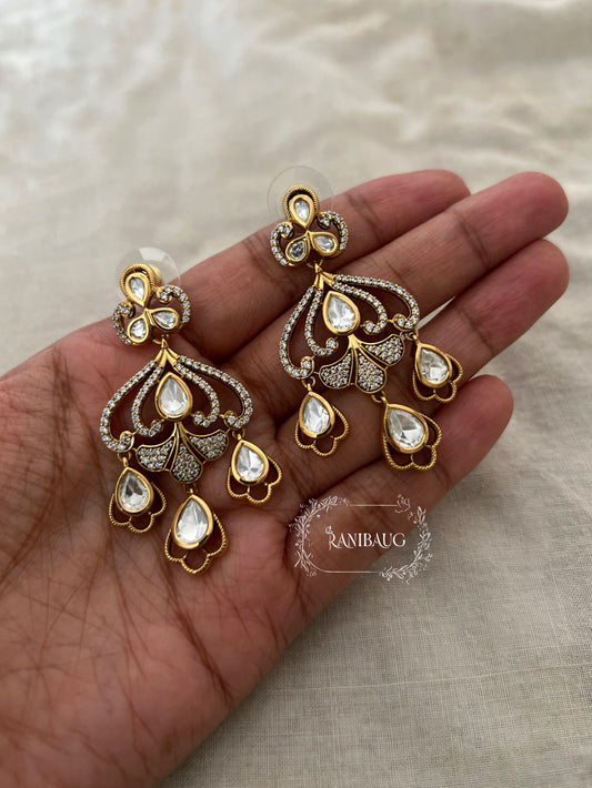 Shravya Teardrop Polki Victorian Princess Danglers By Ranibaug