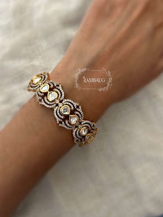 Shreyashree Victorian Finish Polki Studded Designer Bangle By Ranibaug