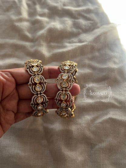 Shreyashree Victorian Finish Polki Studded Designer Bangle By Ranibaug