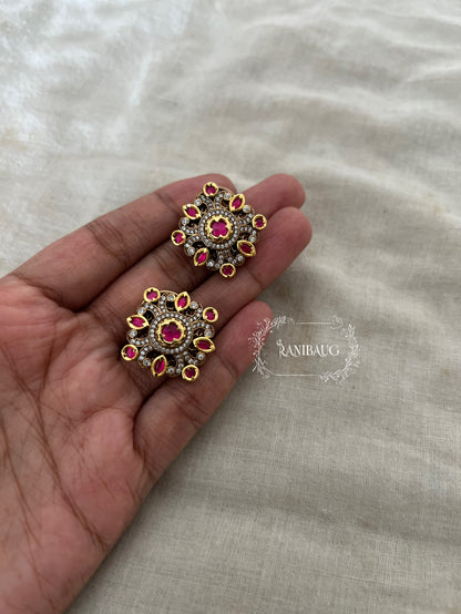 Shubhi Royal Blossom Kundan Ear Studs Festive Jewelry By Ranibaug