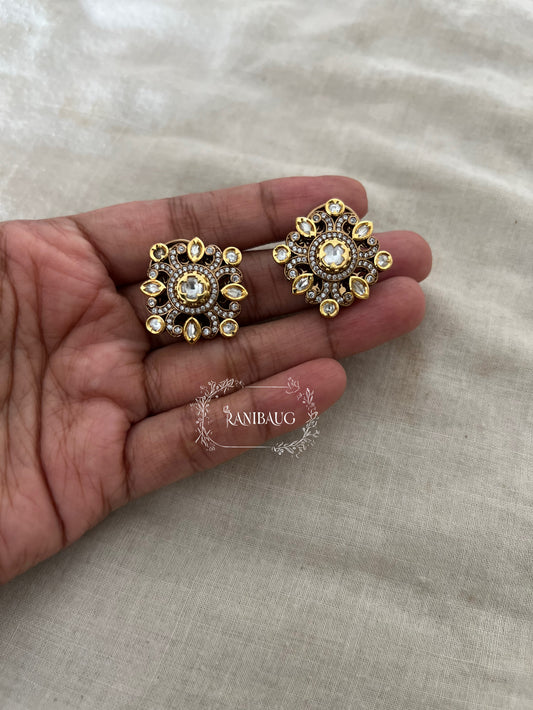 Shubhi Royal Blossom Kundan Ear Studs Festive Jewelry By Ranibaug