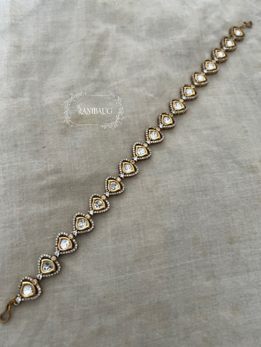 Siddhi Geometric Polki Kundan Victorian Sheeshpatti With Crystal Halo Detailing By Ranibaug