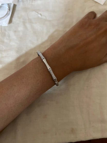Silver Laurel Diamond Bracelet By Ranibaug
