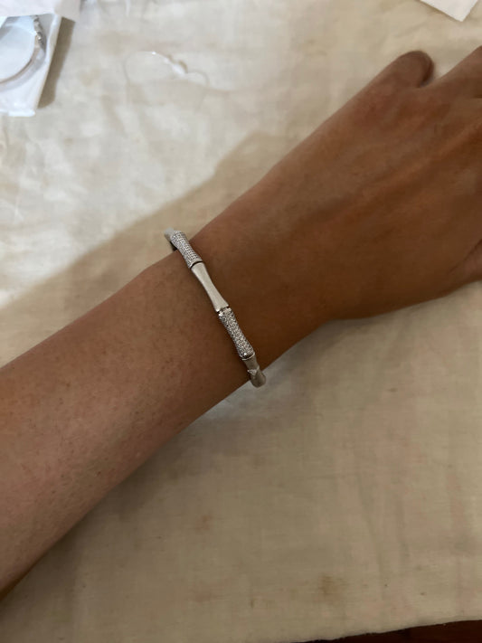 Silver Laurel Diamond Bracelet By Ranibaug