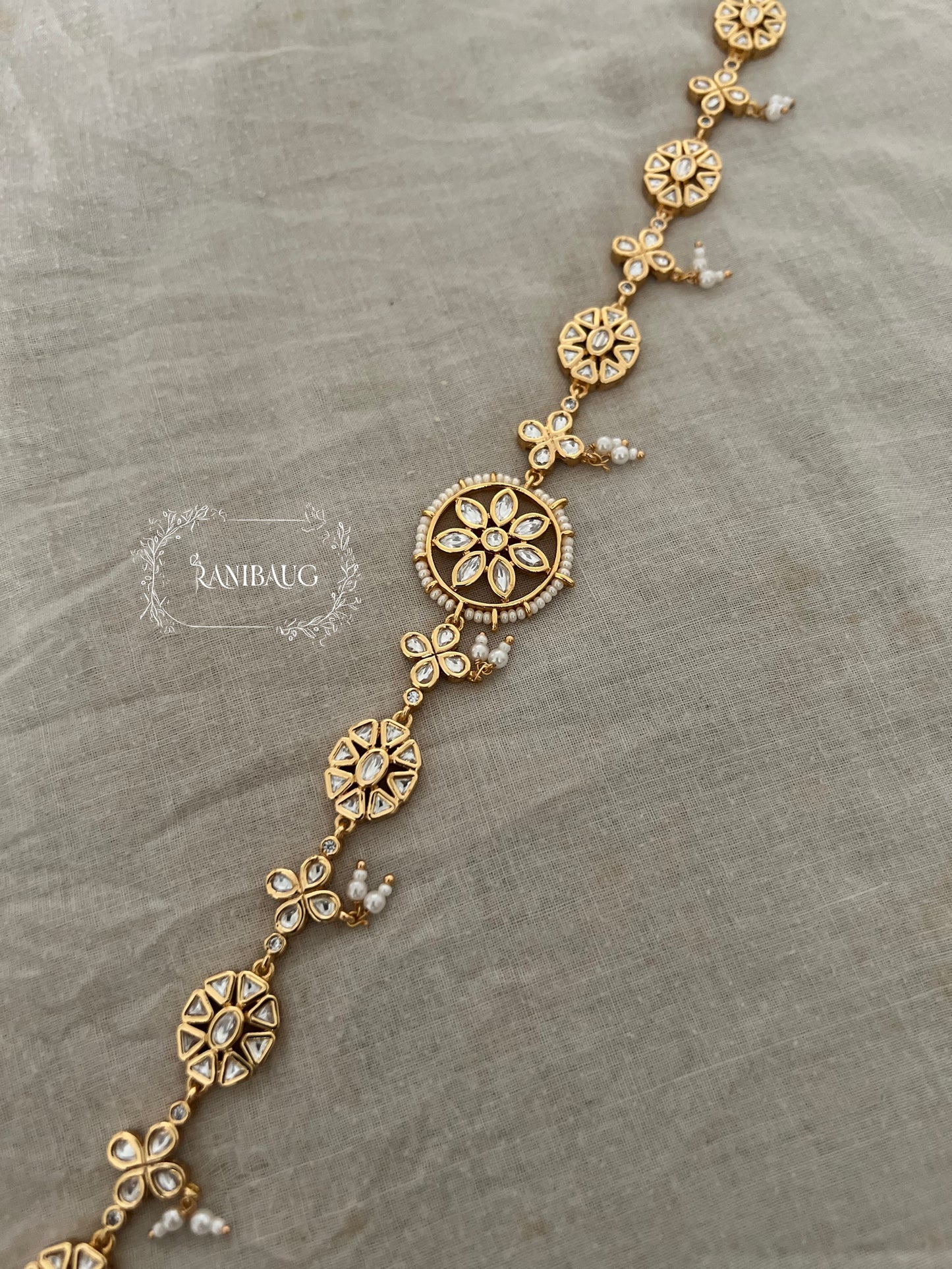 Simar Mossainite Gold Sheesh Patti For Poshak By Ranibaug