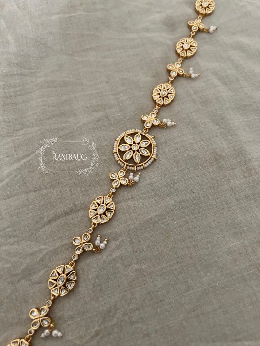 Simar Mossainite Gold Sheesh Patti For Poshak By Ranibaug