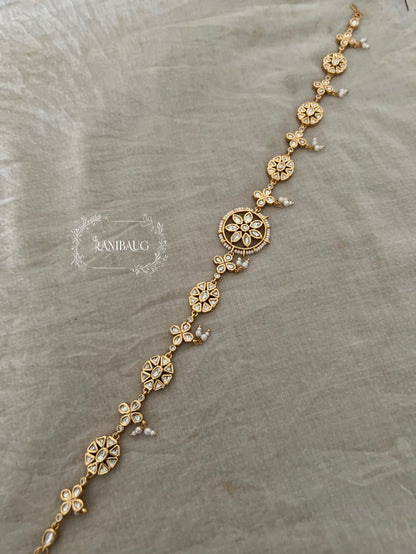 Simar Mossainite Gold Sheesh Patti For Poshak By Ranibaug