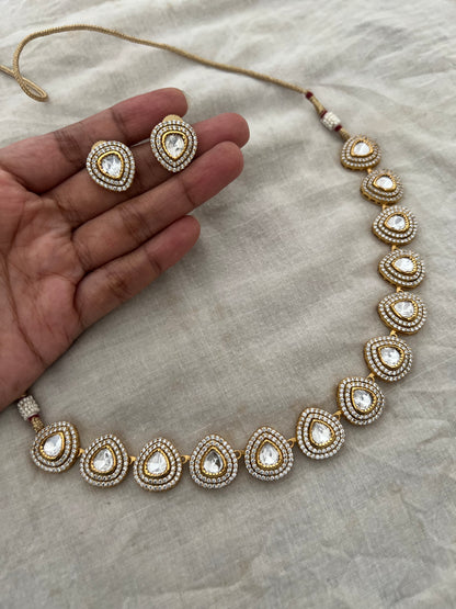 Simmi Minimal Single Polki Round Jewellery Set By Ranibaug