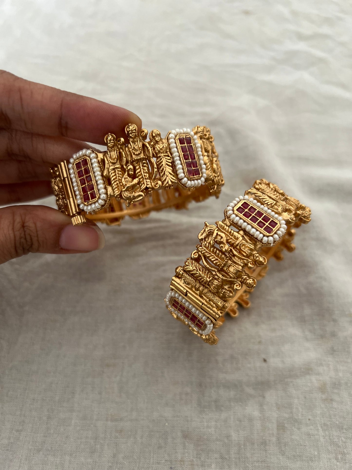 Sita Ram Gold Kangan For Women By Ranibaug | Indian God Design Bangle Hindu Inspired