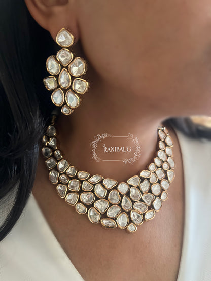 Sitara Jadau Style Heavy Polki Kundan Studded Set By Ranibaug