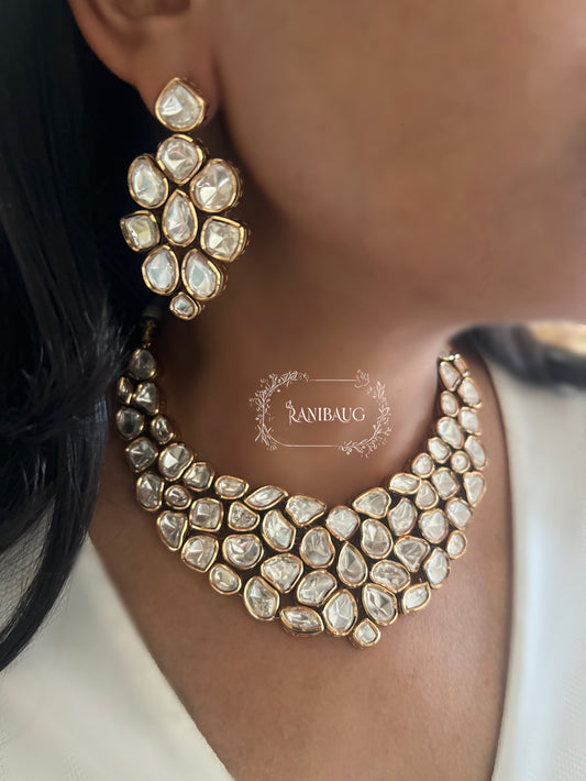 Sitara Jadau Style Heavy Polki Kundan Studded Set By Ranibaug