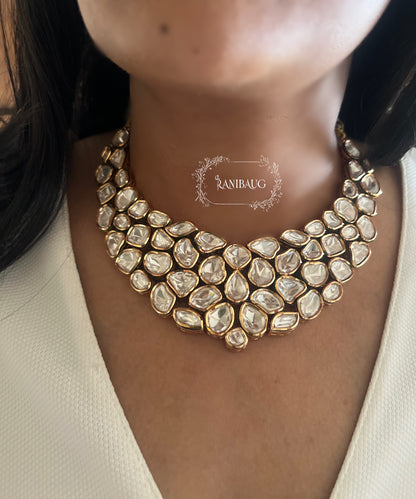 Sitara Jadau Style Heavy Polki Kundan Studded Set By Ranibaug