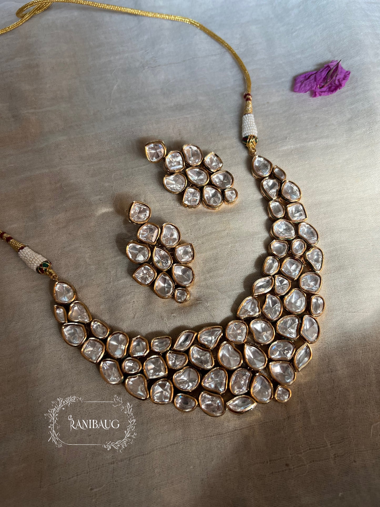 Sitara Jadau Style Heavy Polki Kundan Studded Set By Ranibaug