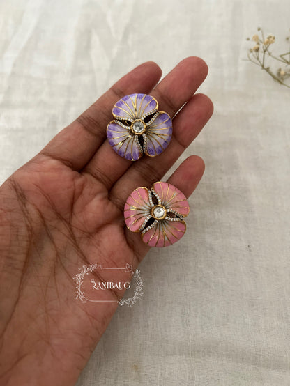 Snehal Unique Pastel Flower Multicolor Designer Ring By Ranibaug