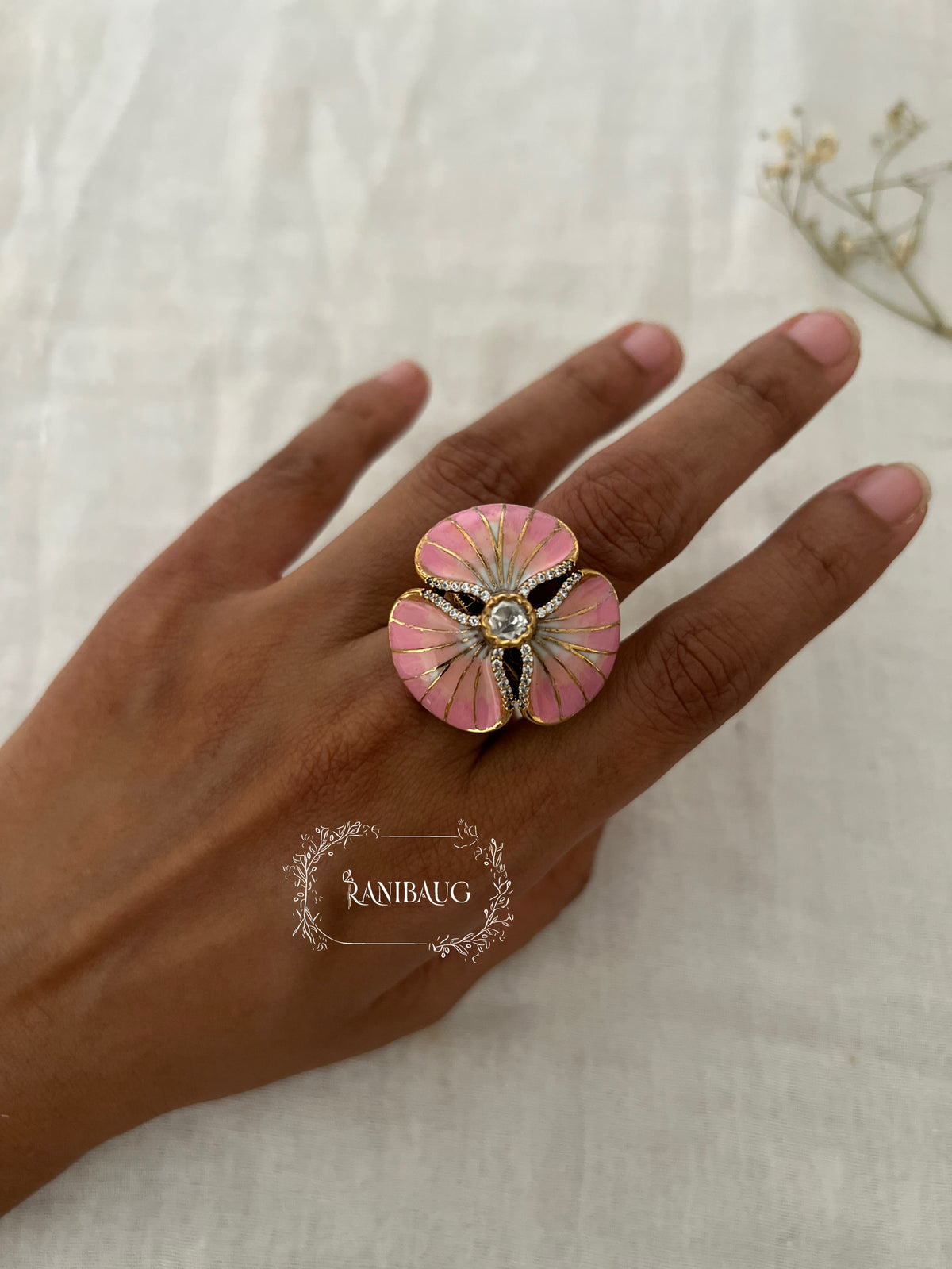 Snehal Unique Pastel Flower Multicolor Designer Ring By Ranibaug