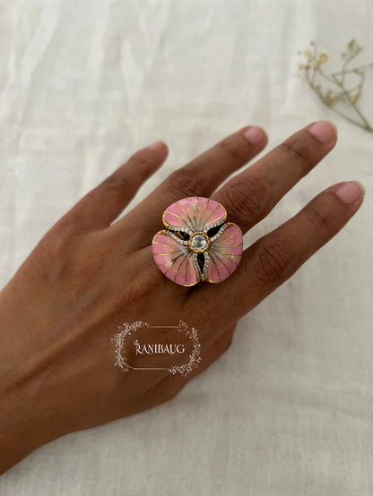 Snehal Unique Pastel Flower Multicolor Designer Ring By Ranibaug