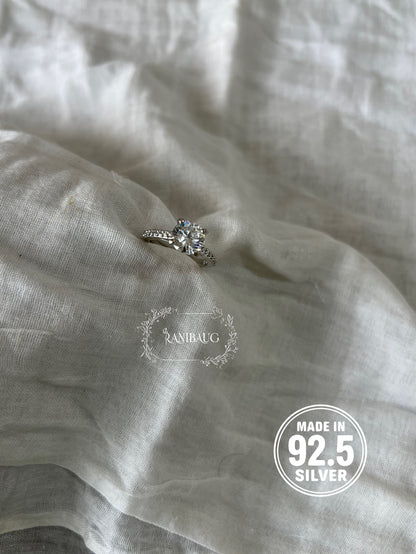 Solene Solitaire Rich 92.5 Silver Ring Jewellery By Ranibaug