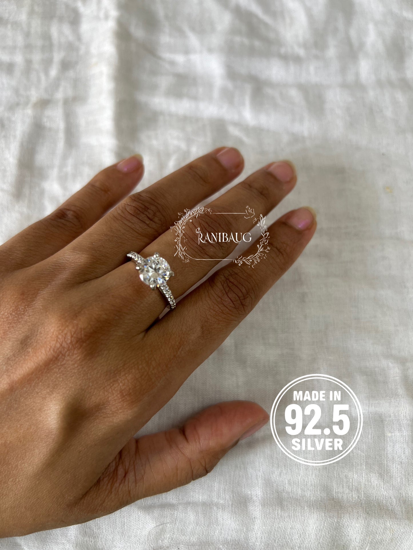 Solene Solitaire Rich 92.5 Silver Ring Jewellery By Ranibaug