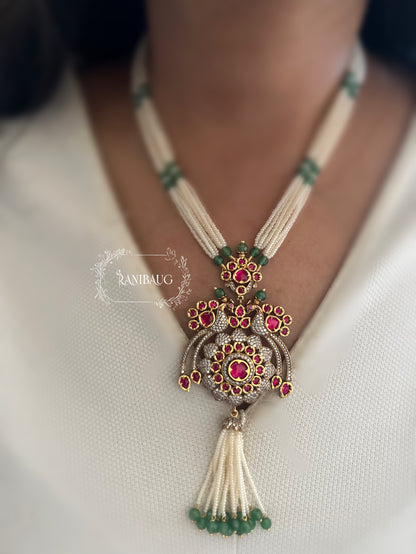 Sonali Long Pearl Bead Tassel Necklace Jewellery Set Temple Jewelry By Ranibaug | 2025 2026