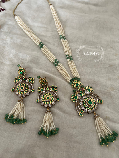 Sonali Long Pearl Bead Tassel Necklace Jewellery Set Temple Jewelry By Ranibaug | 2025 2026