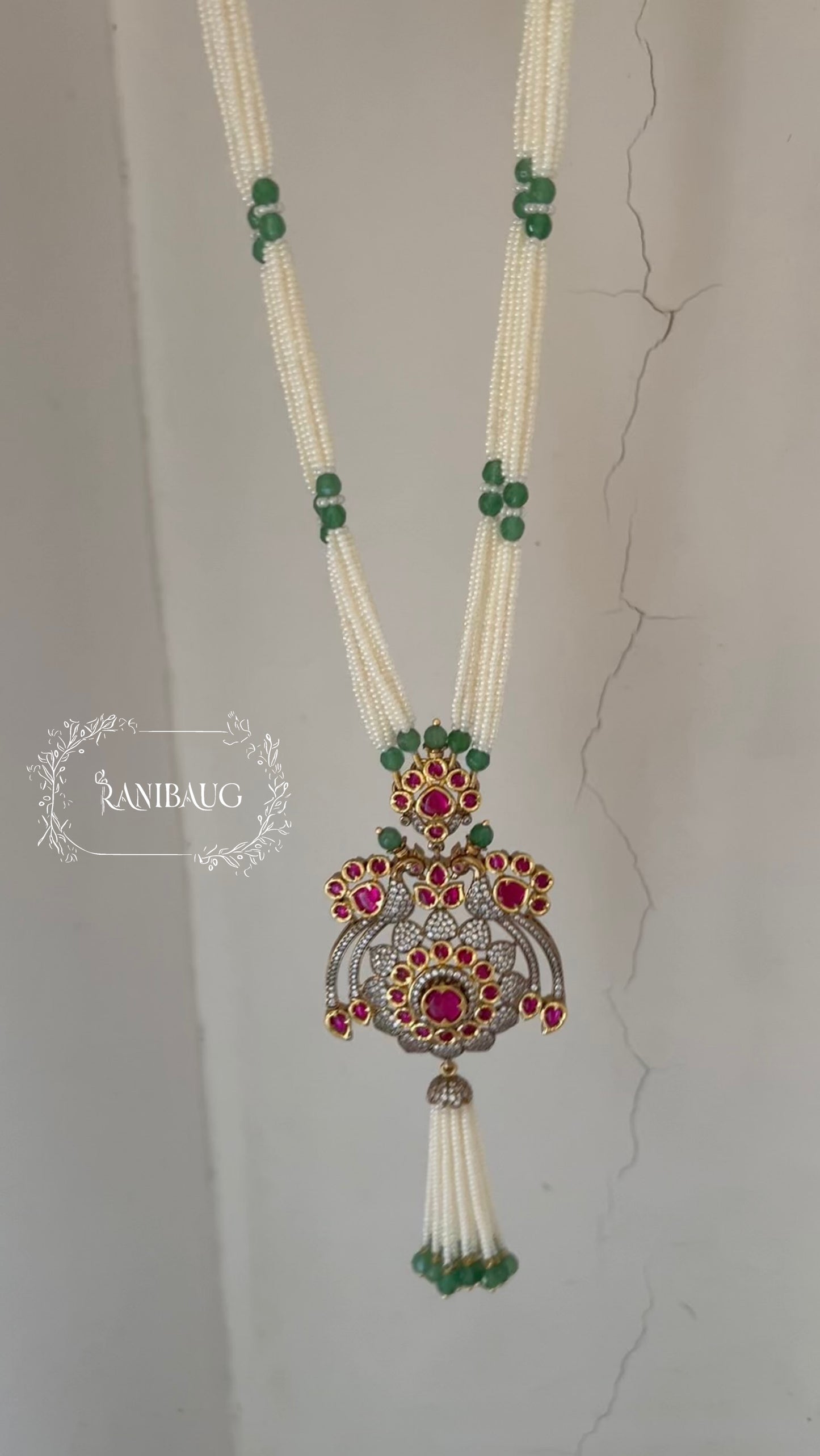 Sonali Long Pearl Bead Tassel Necklace Jewellery Set Temple Jewelry By Ranibaug | 2025 2026